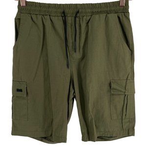 Men's Size Medium Army Green Elastic Stretch Waist Band Shorts